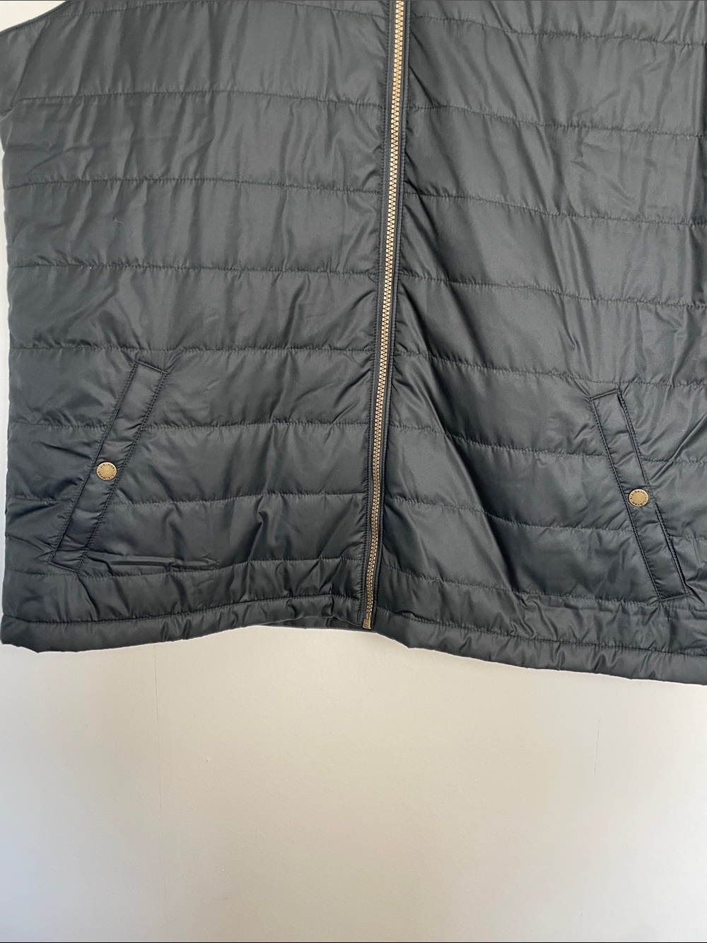 LL Bean Men's XXL Tall Quilted Black Packable Vest 2 Pocket Casual Layering - Picture 3 of 7